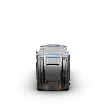 Grey military sci fi rectangle box Stock Illustration