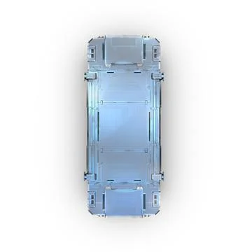 Grey military sci fi rectangle box Stock Illustration