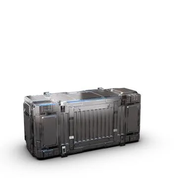 Grey military sci fi rectangle box Stock Illustration