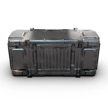 Grey military sci fi rectangle box Stock Illustration
