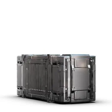 Grey military sci fi rectangle box Stock Illustration