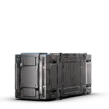 Grey military sci fi rectangle box Stock Illustration