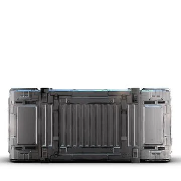 Grey military sci fi rectangle box Stock Illustration