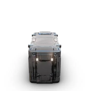 Grey military sci fi rectangle box Stock Illustration