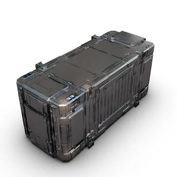 Grey military sci fi rectangle box Illustrazione stock