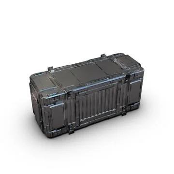 Grey military sci fi rectangle box Illustrazione stock