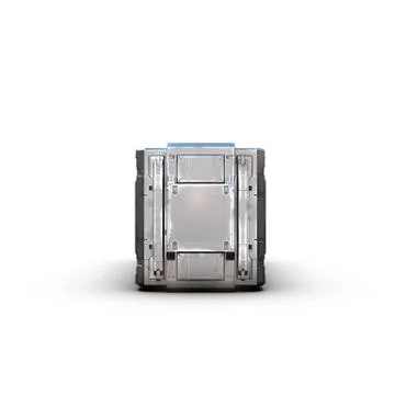 Grey military sci fi rectangle box Stock Illustration