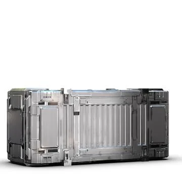 Grey military sci fi rectangle box Stock Illustration