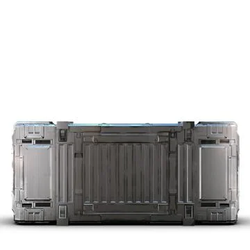 Grey military sci fi rectangle box Stock Illustration