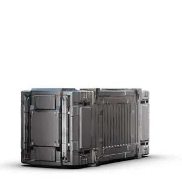 Grey military sci fi rectangle box Illustrazione stock