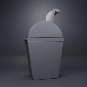 Grey Milkshake icon isolated on grey background. Plastic cup with lid and s.. Stock Illustration