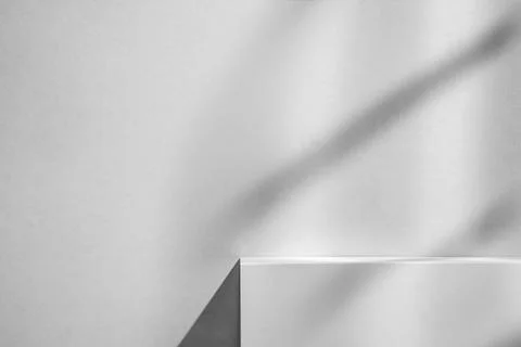 Grey minimal background with podium and shadows for product display and demo 스톡 일러스트