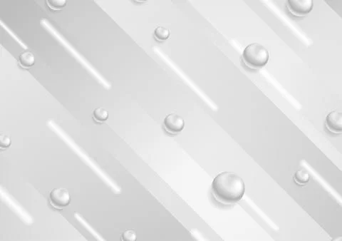 Grey minimal tech geometric background with glossy 3d balls イラスト素材