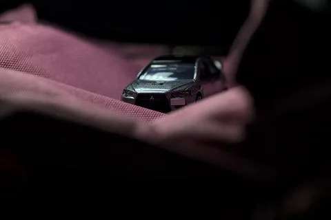 Grey Mitsubishi Evolution close up Stock Photos