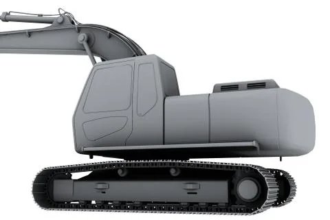 Grey model of the digger Stock Photos