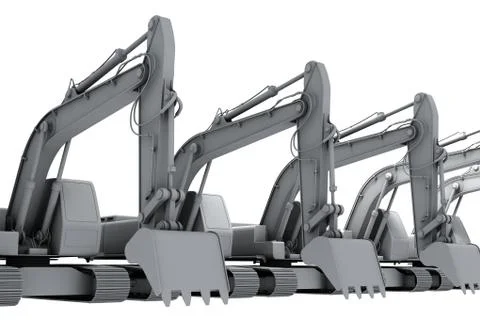 Grey model of the diggers Stock Photos