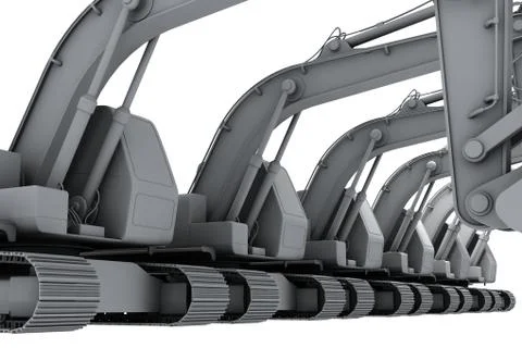 Grey model of the diggers Stock Photos