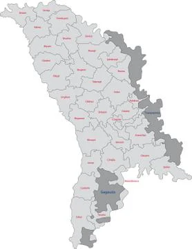 Grey Moldova map Stock Illustration