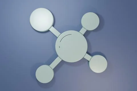 Grey Molecule icon isolated on purple-blue background. Structure of molecul.. Stock Illustration