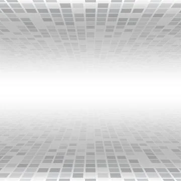 Grey Mosaic Tile Square Background. Perspective. Stock Illustration