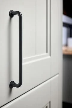 Grey moss solid ash wood painted cupboard cabinet doors modern interior with Stock Photos