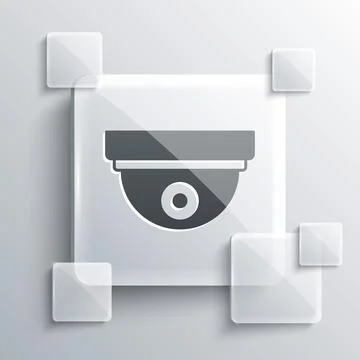 Grey Motion sensor icon isolated on grey background. Square glass panels. Vector Stock Illustration
