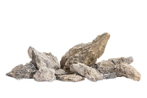 Grey mountain stone for aquascaping design Stock Photos