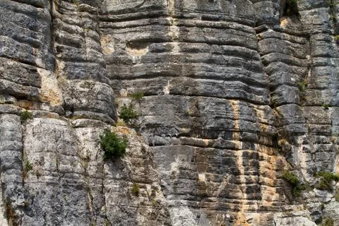 Grey mountain wall in closeup Stock-Fotos