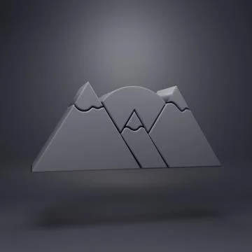 Grey Mountains icon isolated on grey background. Symbol of victory or succe.. Stock Illustration
