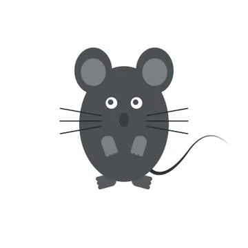 Grey mouse icon. Ilustración de archivo