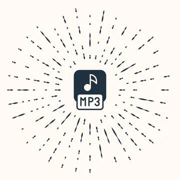 Grey MP3 file document. Download mp3 button icon isolated on beige background Stockillustratie