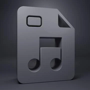Grey MP3 file document. Download mp3 button icon isolated on grey backgroun.. Illustrazione stock