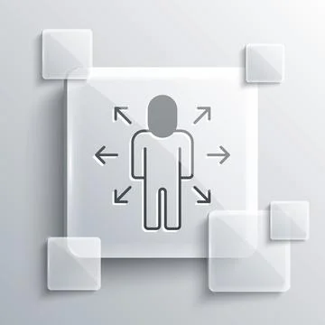 Grey Multitasking manager working icon isolated on grey background. Square .. イラスト素材