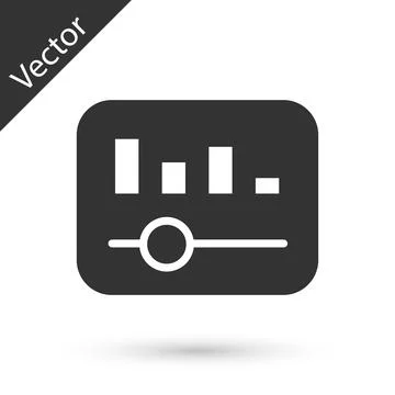 Grey Music equalizer icon isolated on white background. Sound wave. Audio Stock Illustration