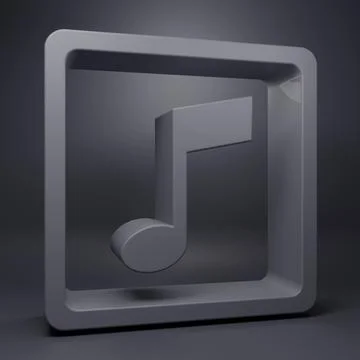Grey Music note, tone icon isolated on grey background. Minimalism concept... Stock Illustration