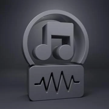 Grey Music note, tone icon isolated on grey background. Minimalism concept... Stock Illustration