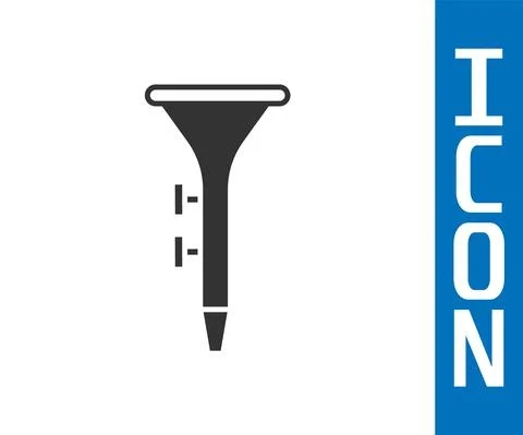 Grey Musical instrument drum and drum sticks icon isolated on white background Illustrazione stock