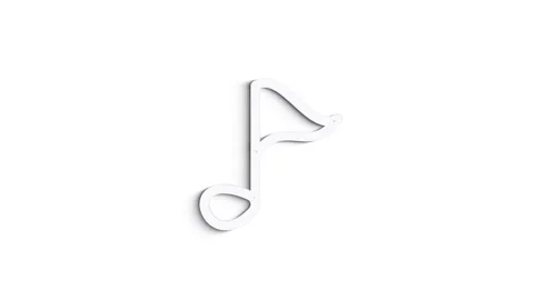 Grey musical note line icon on white background. Front view. 4K Video motion Stock Footage 151587968