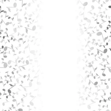 Grey Musical Notes Pattern Stock Illustration