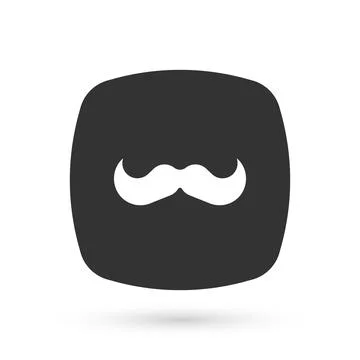 Grey Mustache icon isolated on white background. Barbershop symbol. Facial hair Stock Illustration