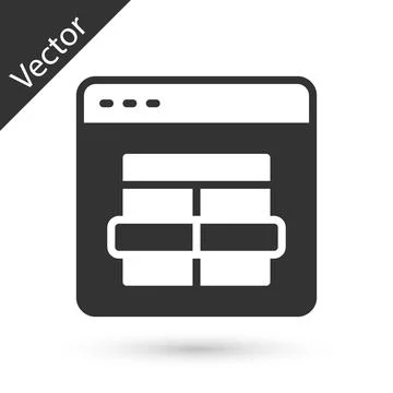 Grey MySQL code icon isolated on white background. HTML Code symbol for your web Illustration