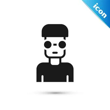 Grey Nerd geek icon isolated on white background. Vector Illustrazione stock