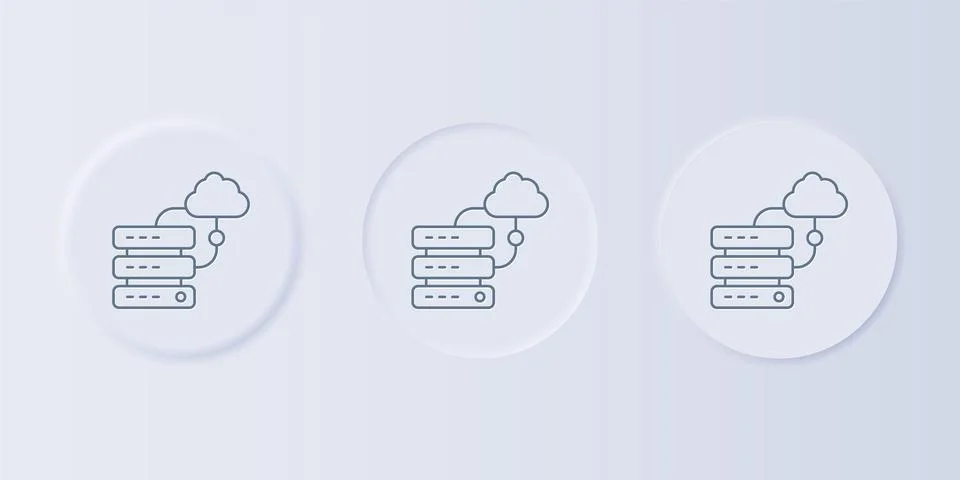 Grey Network cloud connection icon isolated on grey background. Social tech.. Illustrazione stock