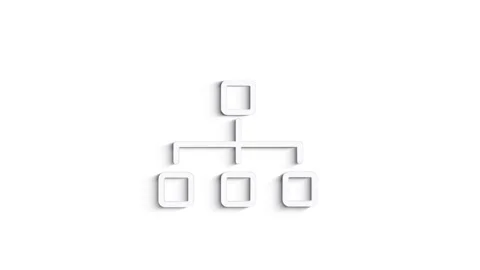Grey network line icon on white background. Front view. 4K Video motion graphic Stock Footage 151588852