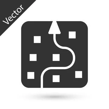Grey Neural network icon isolated on white background. Artificial intelligence Stock Illustration