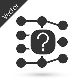 Grey Neural network icon isolated on white background. Artificial intelligence Stock Illustration