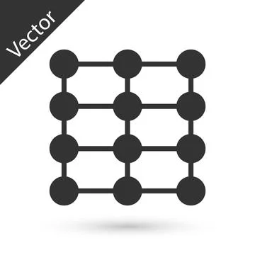 Grey Neural network icon isolated on white background. Artificial intelligence Stock Illustration