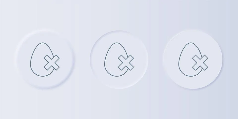 Grey No egg icon isolated on grey background. Set icons in square buttons. .. Stock Illustration