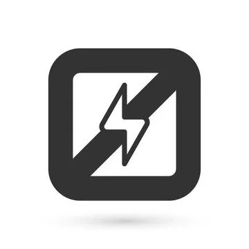 Grey No lightning icon isolated on white background. No electricity. Vector Stock Illustration