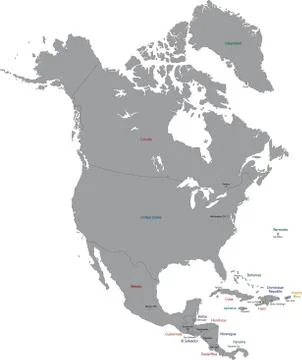Grey north america map Stock Illustration